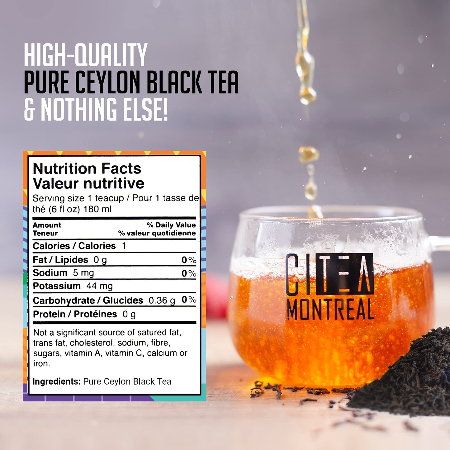 Citea Premium Orange Pekoe Loose Leaf Black Tea - Iced/Hot, 100g in Tin Cans