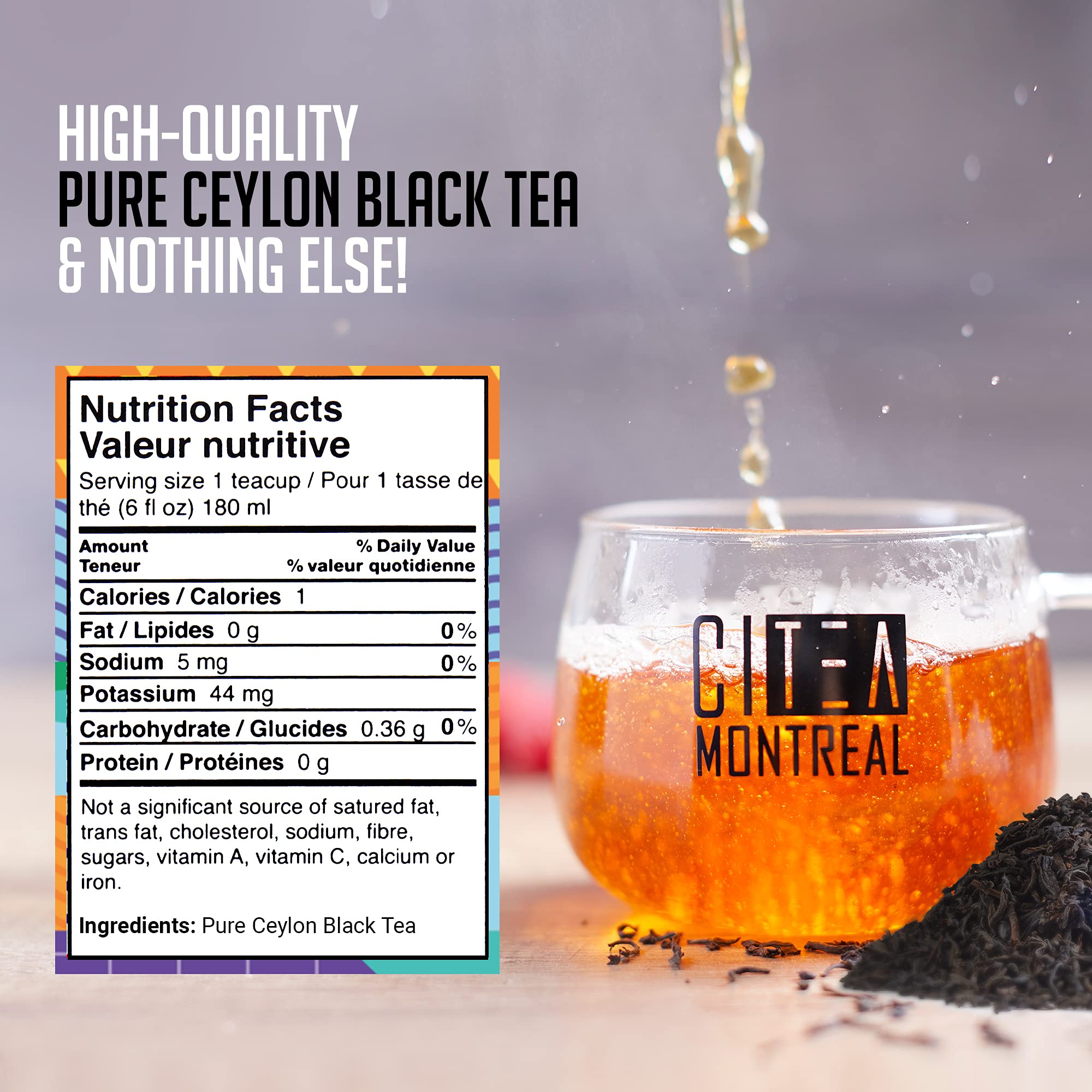 Citea Premium Orange Pekoe Loose Leaf Black Tea - Iced/Hot, 100g in Tin Cans
