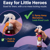 Monsters Be Gone Body and Linen Spray Lavender Odor Neutralizer Natural Non-Toxic Child Confidence Builder Room Freshener