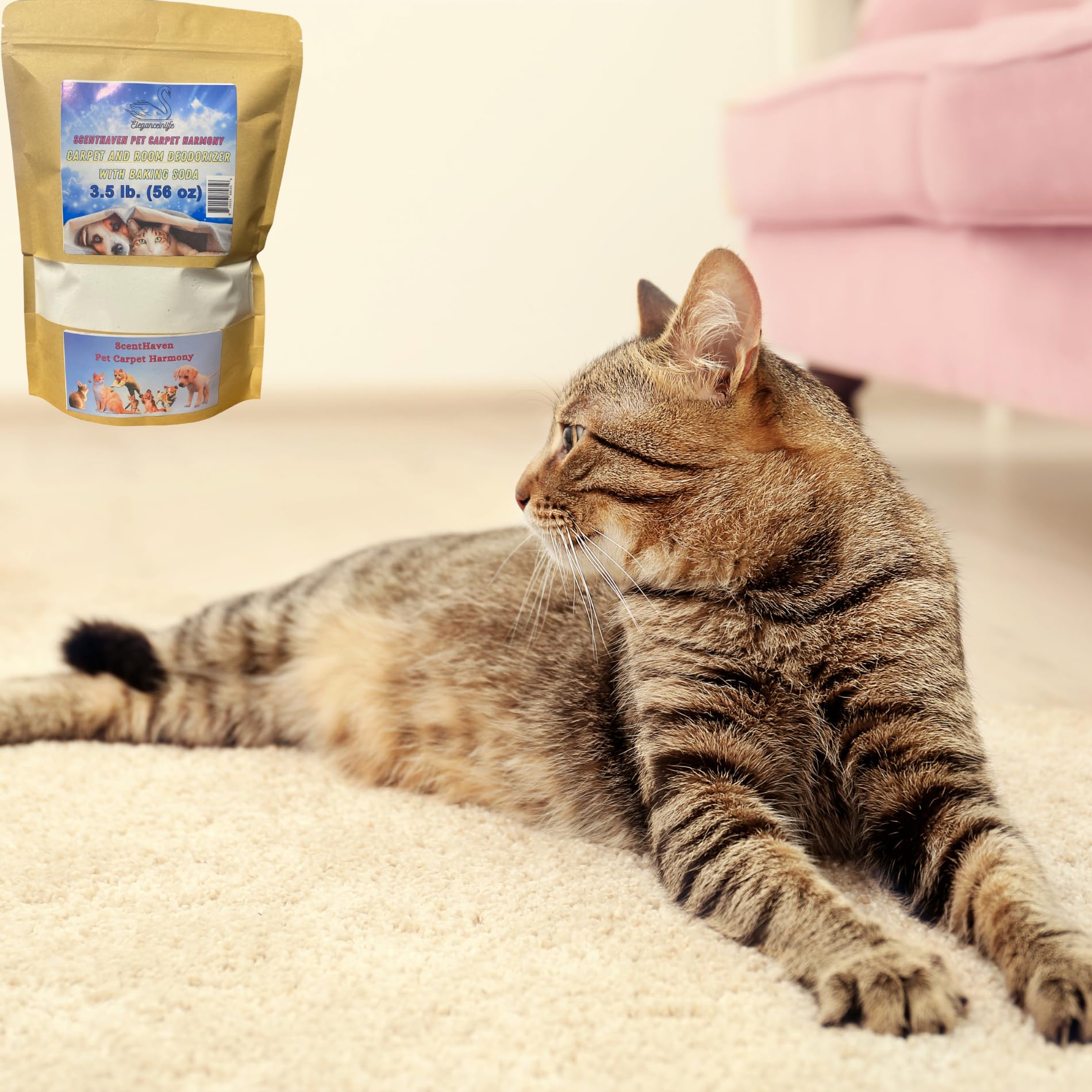 Eleganceinlife ScentHaven Pet Carpet Harmony - Carpet and Room Deodorizer with Baking Soda, 3.5 lb. (56 oz) - Neutralize Pet Odors and Refresh Your