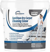 SaniClean Dry Carpet & Rug Cleaning Powder - Deep Cleans, Spill Cleanup, Spot & Stain Remover, Pet Mess | Brush In, Vacuum Out | For Large Areas Or