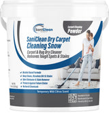 SaniClean Dry Carpet & Rug Cleaning Powder - Deep Cleans, Spill Cleanup, Spot & Stain Remover, Pet Mess | Brush In, Vacuum Out | For Large Areas Or