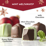 Fannie May Mint Meltaway, Mint Chocolate Candy with Milk Chocolate Pastel Coating, Holiday Chocolate Gift Box, 11.5 oz