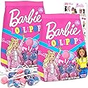 Barbie Lollipops Bulk Pack - 50 Individually Wrapped Halloween Hard Candy Suckers Sweets Treats, Pinata, Stickers - Assorted Pop Flavor Party Favors