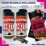 Killer Hogs Hot BBQ Rub Premium Barbecue Rub & Seasoning 4 pk (48 oz) + Guide & Bottle Opener (6 Items)!