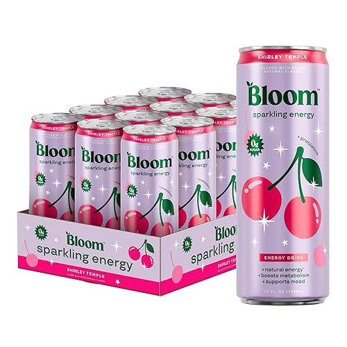 Bloom Nutrition Sparkling Energy Drink - Natural Caffeine, Zero Sugar, 180mg Caffeine - Antioxidant-Rich with Green Coffee Bean, Green Tea Extract
