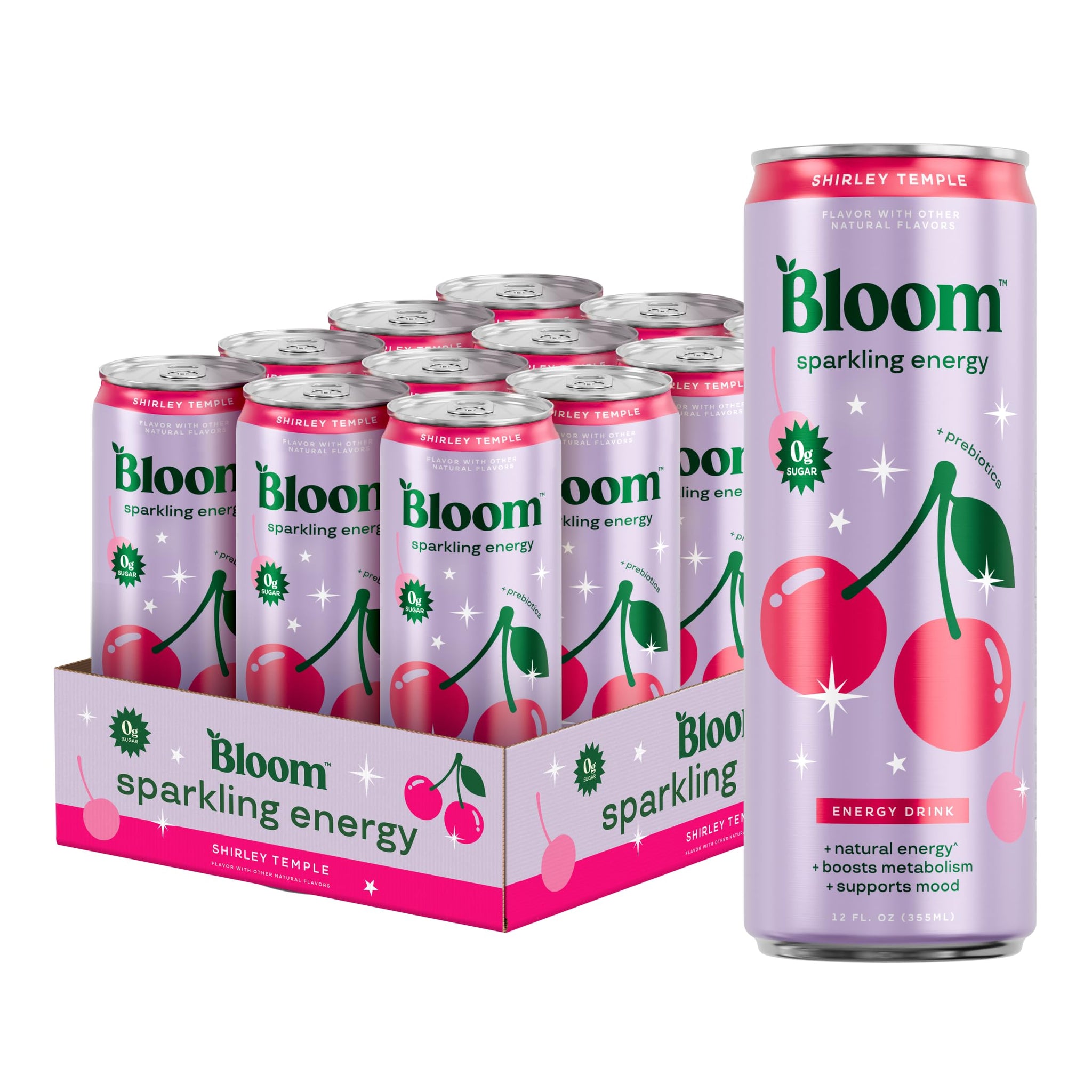Bloom Nutrition Sparkling Energy Drink - Natural Caffeine, Zero Sugar, 180mg Caffeine - Antioxidant-Rich with Green Coffee Bean, Green Tea Extract
