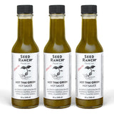 Seed Ranch Hot Thai Sauce, 3 Pack - Spicy Heat - Featured on Hot Ones - Green Carolina Reaper Pepper, Organic Gourmet Hot Sauce - Vegan, Non-GMO