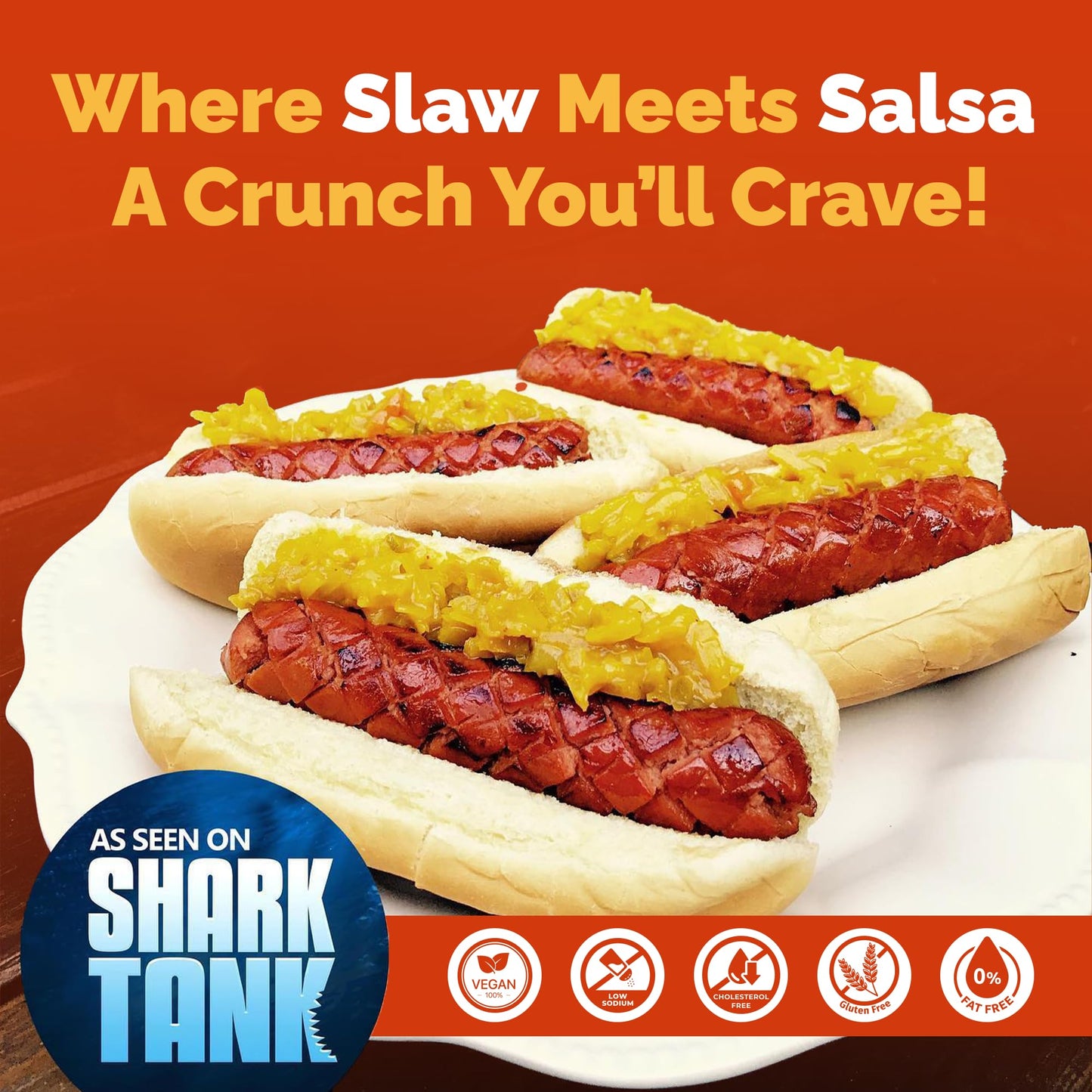 Spicy Hot Dog and Sausage Relish - Slawsa Gourmet Cabbage Topping with Real Ingredients | 17.8 oz | Gluten-Free, Vegan, All-Natural
