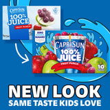 Capri Sun 100% Juice Fruit Punch Naturally Flavored Juice Blend, 40 ct Pack, 4 Boxes of 10 Pouches
