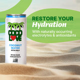 Coco Love 100% Coconut Water with Pulp | 16.9 Fl Oz - 500 ml (12 Pack)