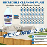 Theochem OXYPro Total Wash Outdoor Cleaner Concentrate for Pressure Washer - House Wash for Vinyl Siding, Deck, Concrete Driveway, Roof - Makes 32