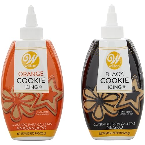 Wilton Black and Orange Cookie Icing Set, 2-Piece