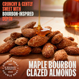 Double Neat Maple Bourbon Almonds - Healthy Fathers Day Snacks Gift - Bourbon Snacks for Men - Vegan & Gluten-Free - Slow-Roasted Candied Almonds