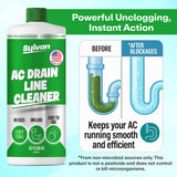 Sylvan Hills AC Drain Line Cleaner | Free Drain Brush | 32 Oz | 12 Month Supply | US Made | Universal Compatibility | Removes Clogs and Buildup from