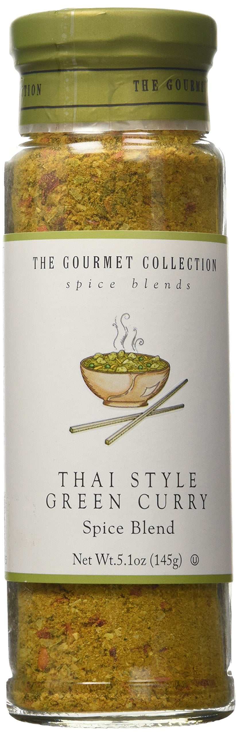 The Gourmet Collection Spice & Seasoning Blend, Thai Style Green Curry - Spicy & Sweet for Chicken, Vegetables, Fish: Grill Rub: 156 Servings.