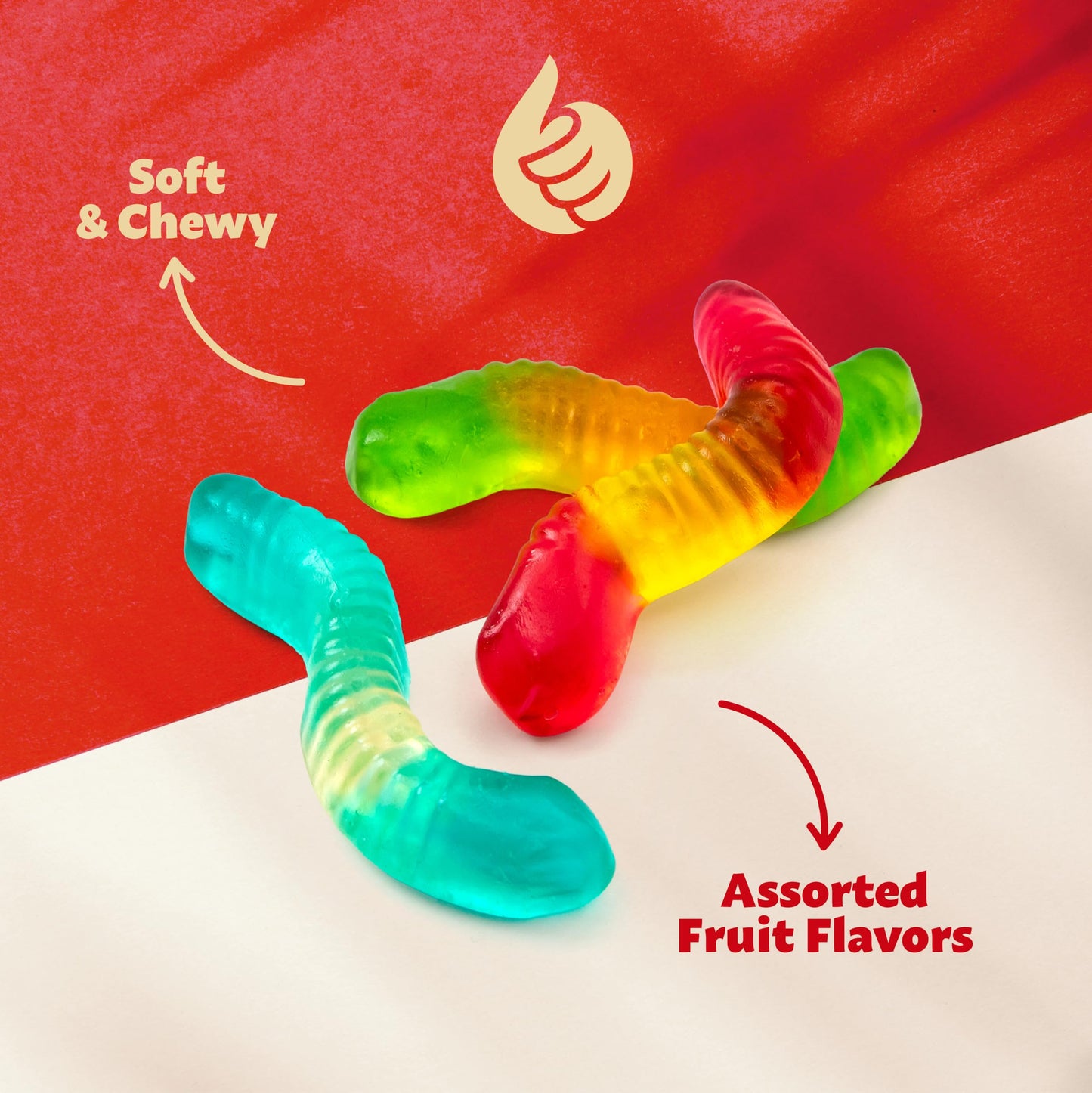 Gummy Worms | 1-Pound Bag | Dye Free Candy | Assorted Fruit Gummies | Classic Gummy Candy for Snacking, Buffets, Gifting, Party Favors, and Goodie
