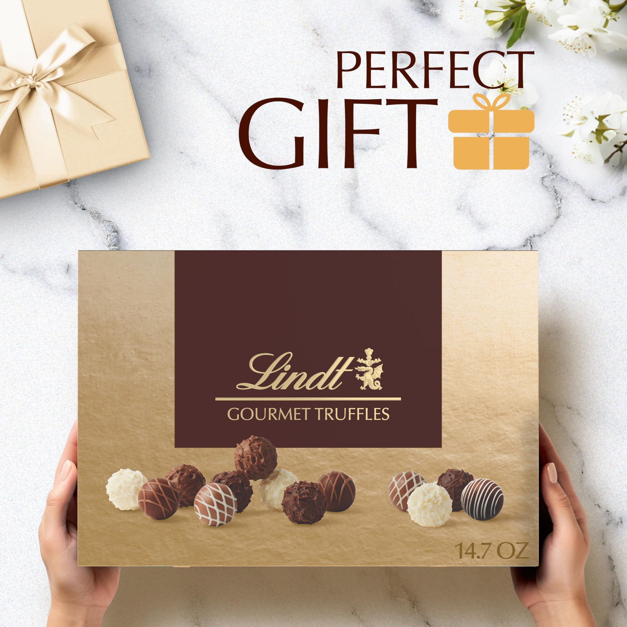 Lindt Gourmet Truffles Chocolate Candy Truffles, Assorted Chocolate Truffles, Great For Gift Giving, 14.7 oz. Gift Box