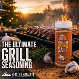 Himalayan Seasoning Salt with Pepper, Garlic, and Onion - Natural Himalayan Pink Salt for Grilling, Cooking, and Finishing - 14 oz Shaker, Healthy