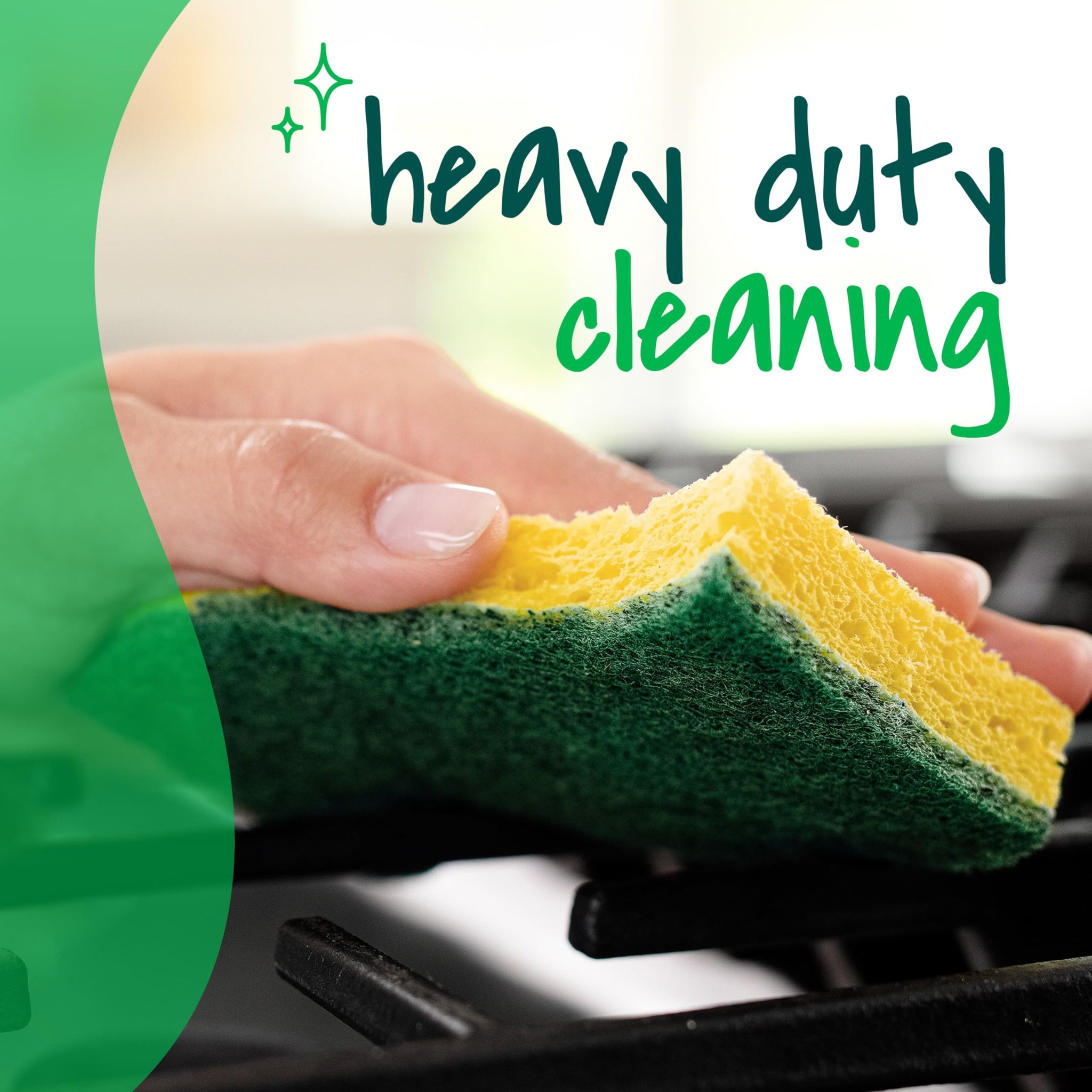 Scotch-Brite Heavy Duty Scrub Sponge, 45 Kitchen Sponges Designed for Tough Messes in The Kitchen That Last 3X Longer*, Best for Cast Iron Skillets
