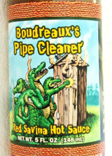 Boudreaux Pipe Cleaner Alligator Red Savina Hot Sauce with Free Gator Claw