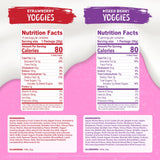 Nature's Garden Probiotic Yoggies Multi Pack, 21oz (Strawberry 15x0.7 oz + Mixed Berry 15x0.7 oz) Yogurt Covered Healthy Snack, High Fiber, Real Fruit