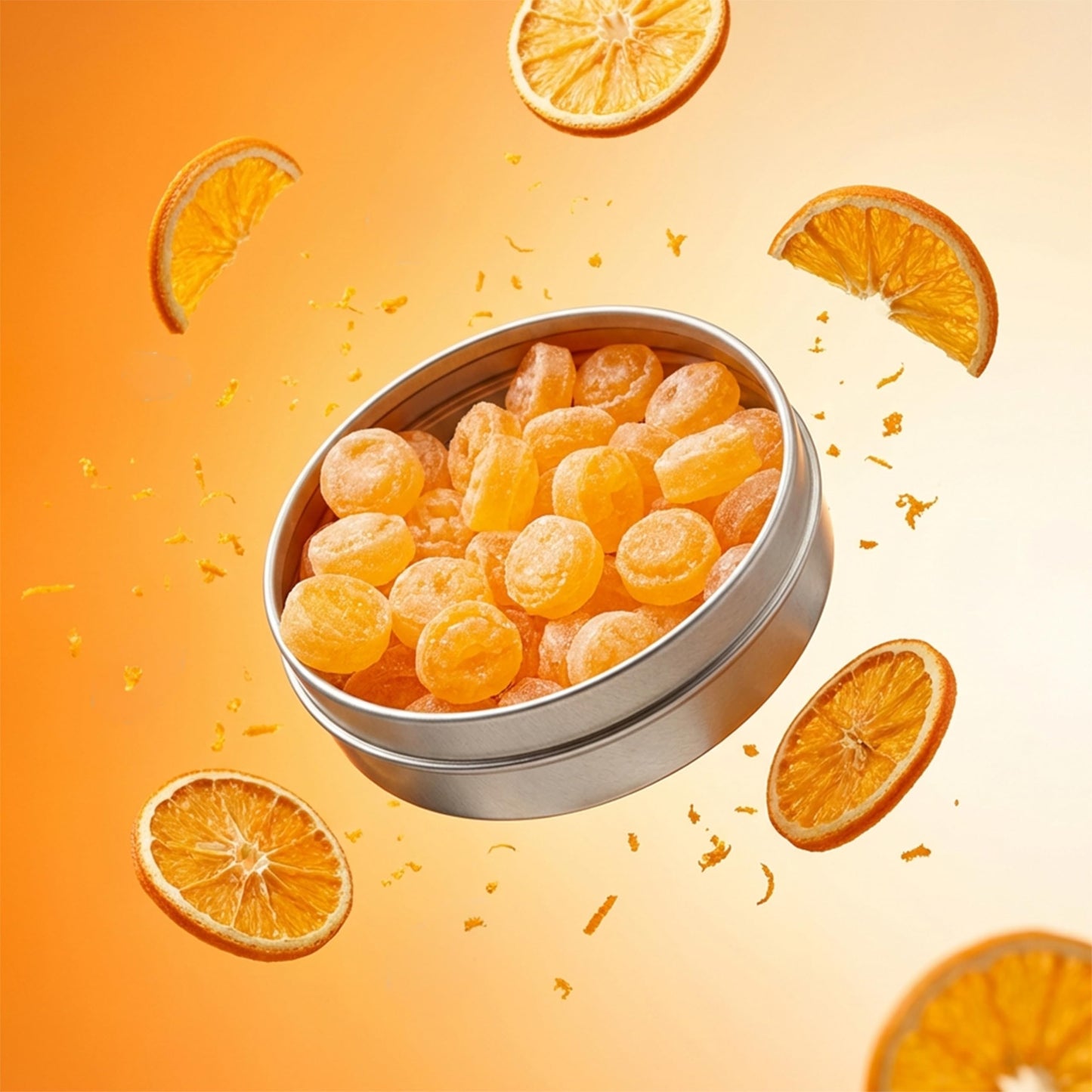 Retro Sours Tangerine Drops (3 Pack) - Nostalgic Hard Citrus Treats in Reusable Tins - Tangy Tangerine Flavor Pieces - Retro Style Pocket Tins
