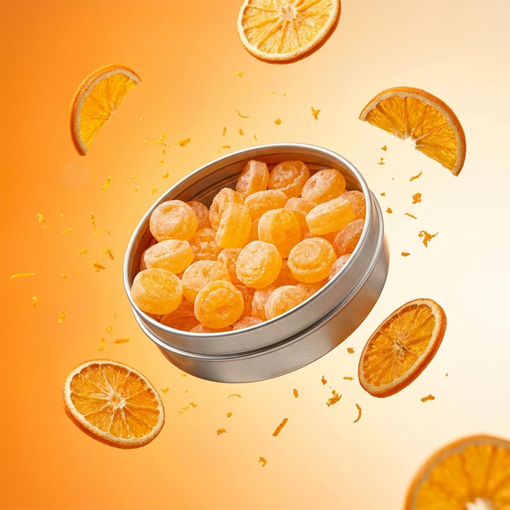 Retro Sours Tangerine Drops (3 Pack) - Nostalgic Hard Citrus Treats in Reusable Tins - Tangy Tangerine Flavor Pieces - Retro Style Pocket Tins