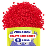 Cinnamon Hearts - 2 Pound Bulk Pack - Spicy Hard Candy - Heart Shaped Cinnamon Candy for Dessert Decoration, Buffets and Everyday Snacking - Nostalgic