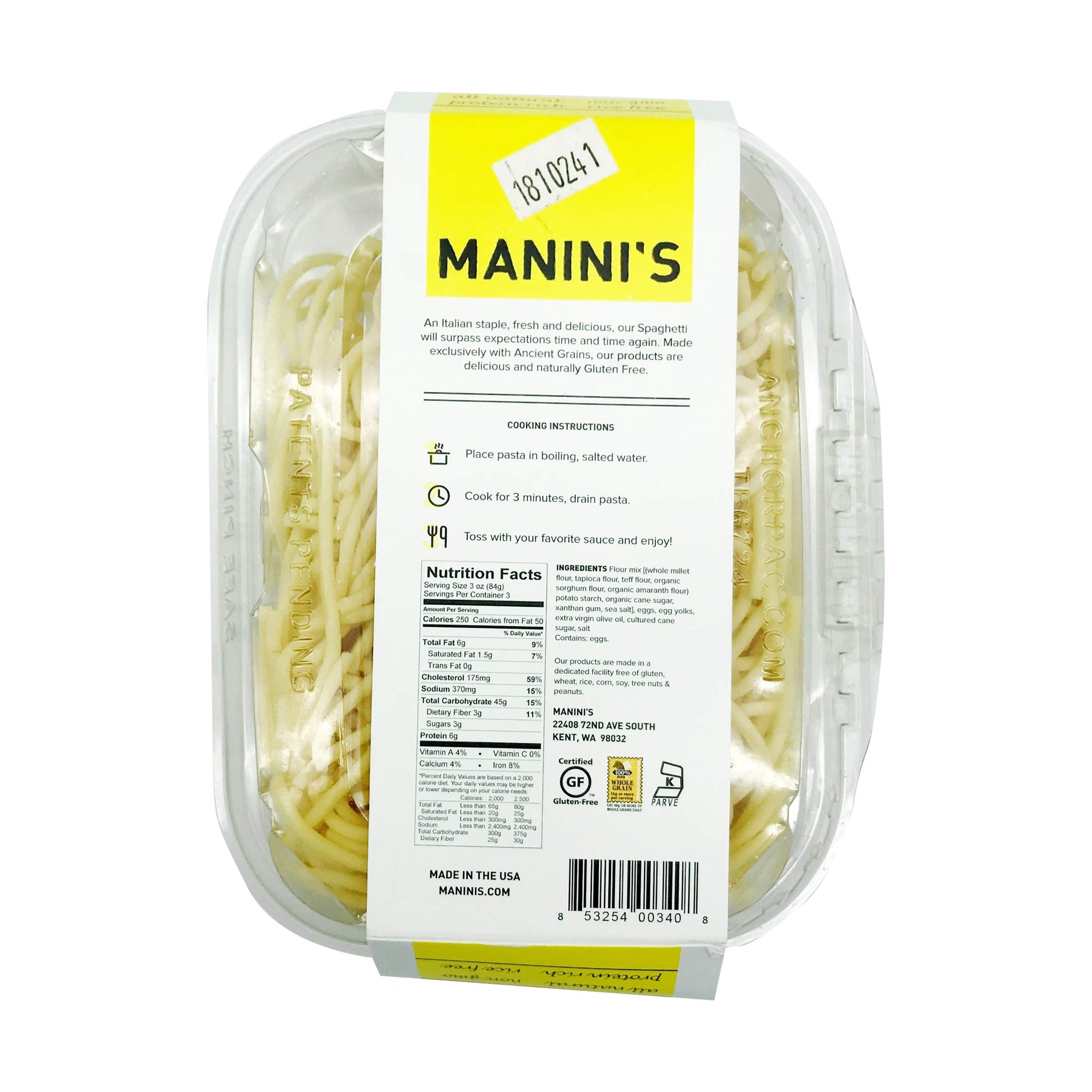 Manini's Gluten Free Spaghetti, 9 oz