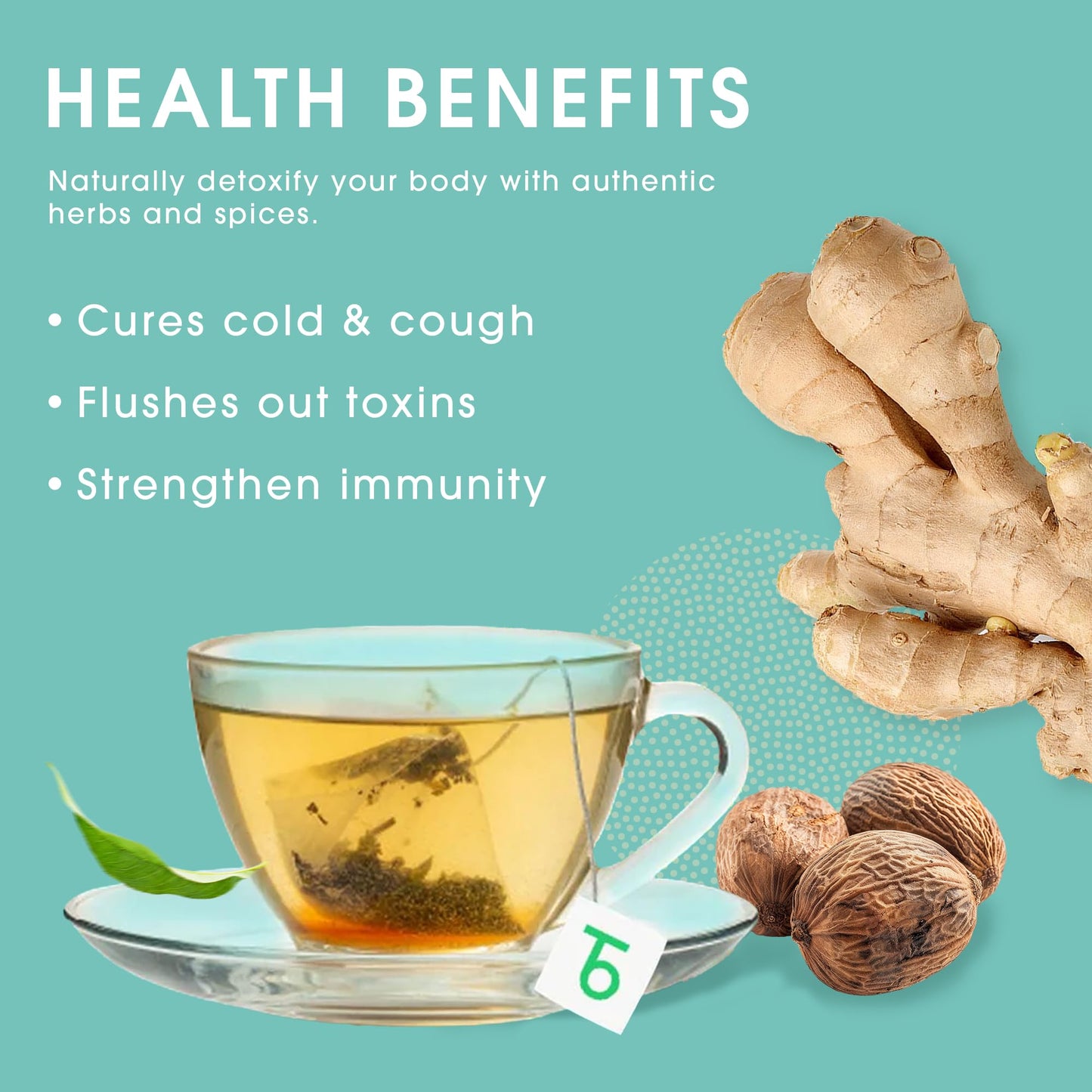 Teabox Detox Kahwa Green Tea Bags 100 pcs | For Natural Body Cleanse & Cold Relief | Made with 100% Indian Herbs & Spices