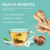 Teabox Detox Kahwa Green Tea Bags 100 pcs | For Natural Body Cleanse & Cold Relief | Made with 100% Indian Herbs & Spices