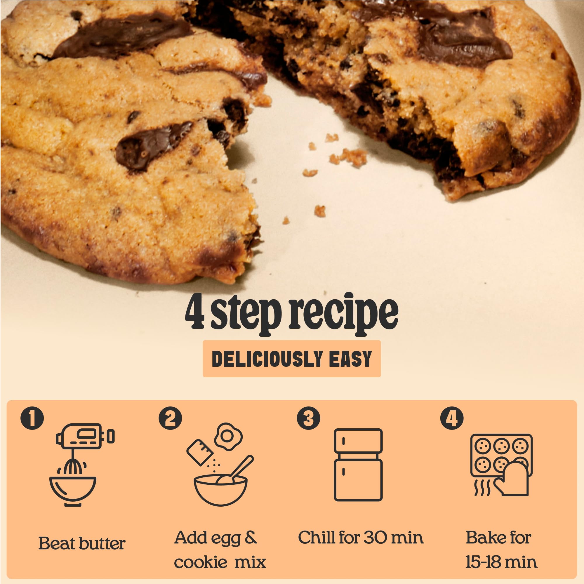 Cravings by Chrissy Teigen Chocolate Chip Cookie Mix - Makes 12 4-inch Cookies, Includes Chocolate Chunks, Easy Cookie Mix (Pack of 3)