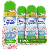 Purex Crystals In-Wash Scent Booster, Fresh Cherry Blossom, 21 oz (Pack of 4), Long-Lasting Freshness & Odor Elimination Technology