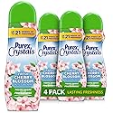 Purex Crystals In-Wash Scent Booster, Fresh Cherry Blossom, 21 oz (Pack of 4), Long-Lasting Freshness & Odor Elimination Technology