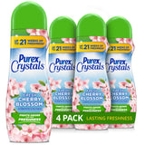 Purex Crystals In-Wash Scent Booster, Fresh Cherry Blossom, 21 oz (Pack of 4), Long-Lasting Freshness & Odor Elimination Technology