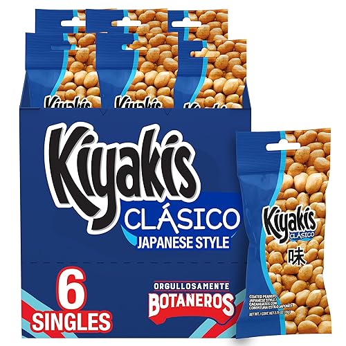 Kiyakis Clasico 6 pc / 2.75 oz Box, Original Flavored Crunchy Coated Peanuts Japanese Style