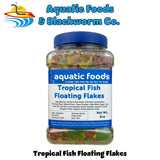 Aquatic Foods Inc. Premium Tropical Fish Flakes, Mix of Krill, Color Enhancing, Spirulina Flakes for Cichlids, Angels, Goldfish, All Tropical Fish