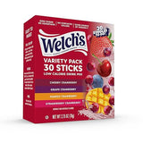 Welch’s Singles To Go! Cranberry Variety Pack Drink Mix, Sugar Free Water Flavor Packets, No Aspartame, No Artificial Dyes, Low Calorie, 4 Flavors