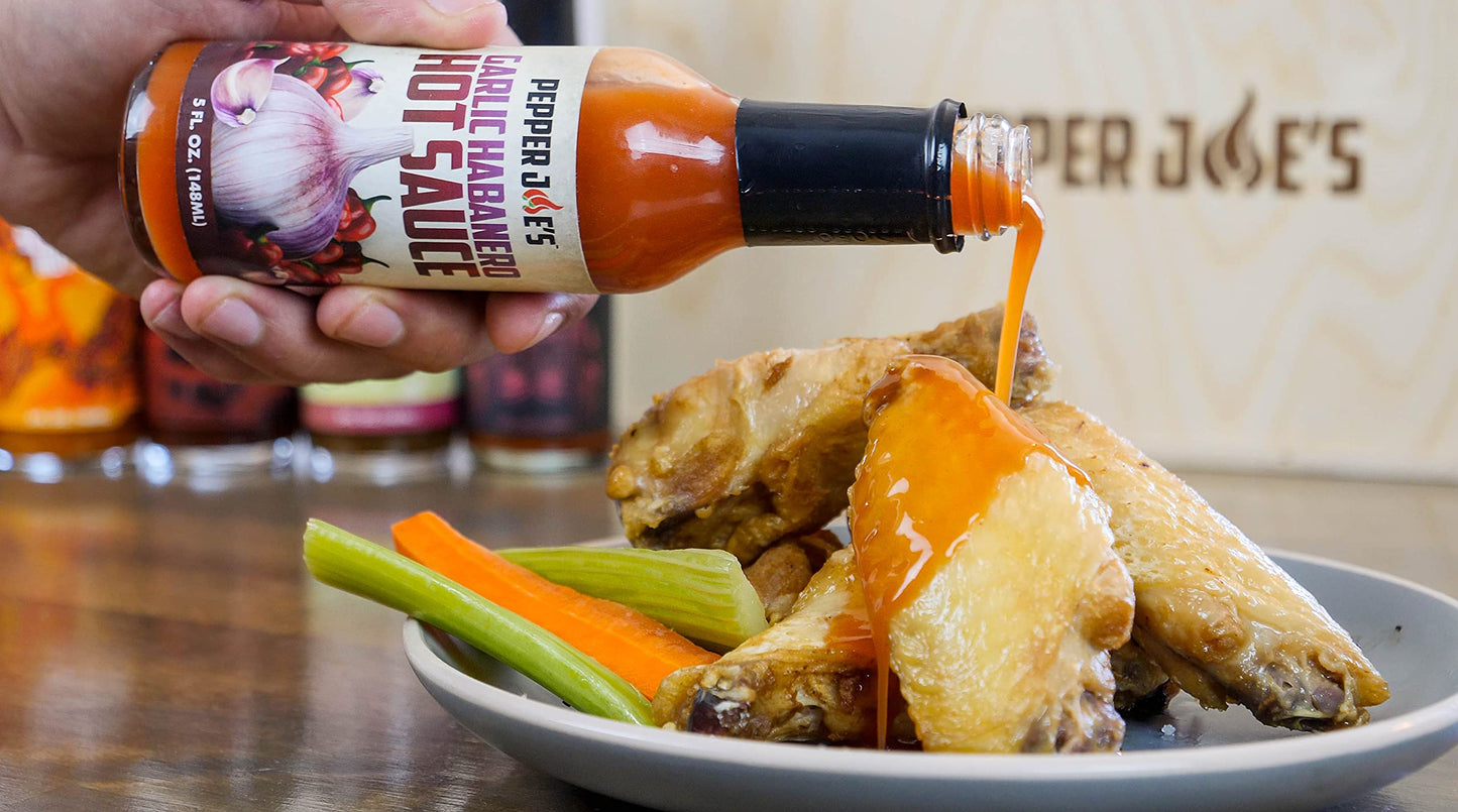 Pepper Joe’s Garlic Habanero Hot Sauce - Gourmet Roasted Garlic Hot Sauce with Red Habanero Peppers - Mild Heat with Maximum Flavor - 5 Ounces