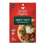 Simply Organic Spicy Taco Seasoning Mix, Gluten Free, Certified Organic, Kosher, Vegan, Vegetarian - Pure Flavor for Tacos, Stir-Fries, Mexican