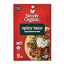 Simply Organic Spicy Taco Seasoning Mix, Gluten Free, Certified Organic, Kosher, Vegan, Vegetarian - Pure Flavor for Tacos, Stir-Fries, Mexican