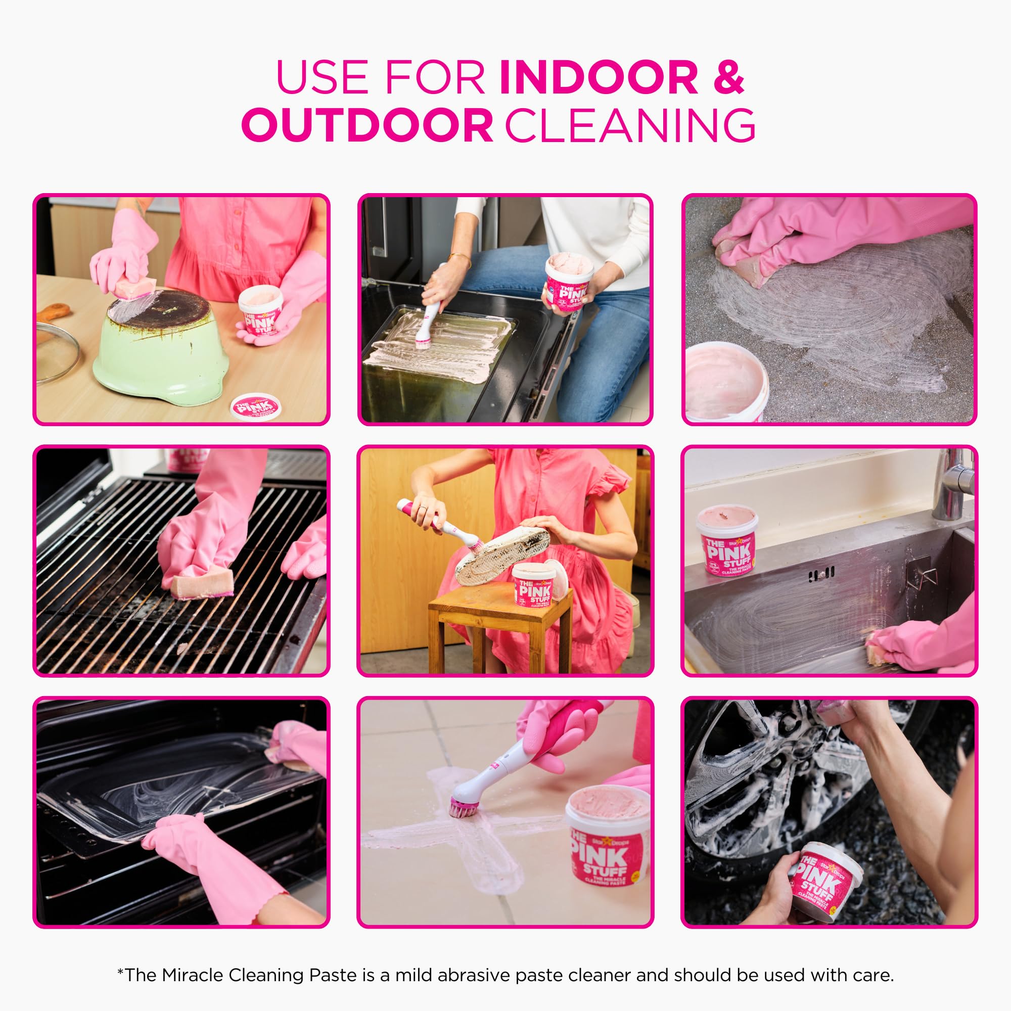 Stardrops The Pink Stuff Cleaning Paste 500g, Multi Purpose Cleaner for Kitchen, Bathroom, Tiles, Glass, Shower, Oven, Sink, Stainless Steel, Removes