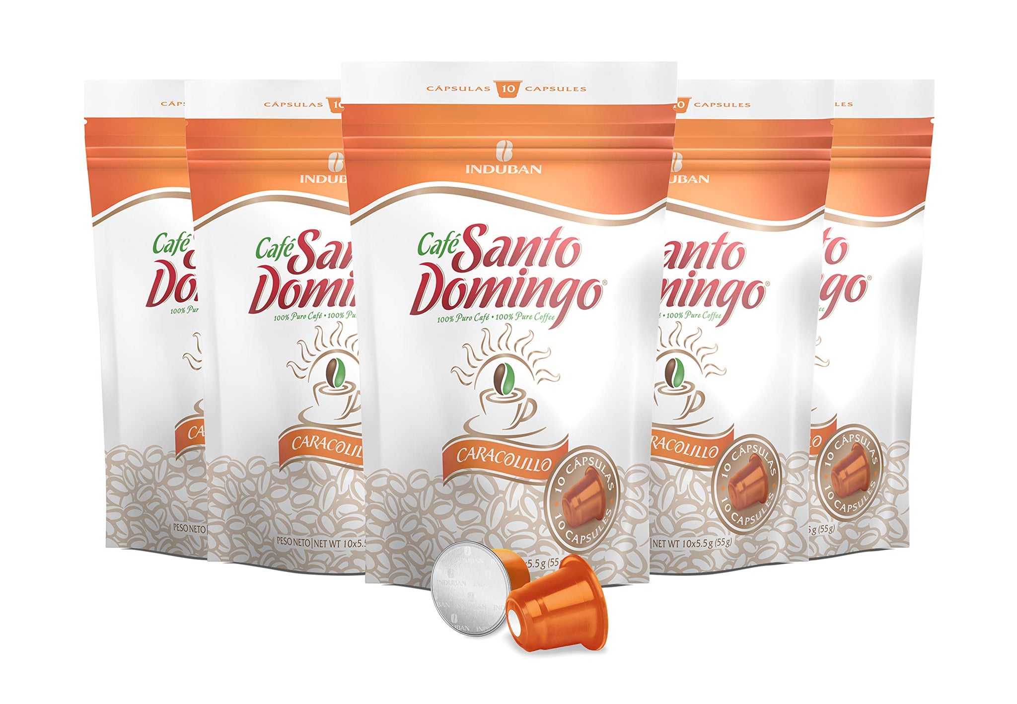 Café Santo Domingo Peaberry Capsules - Compatible with Nespresso Original Brewers - Product from the Dominican Republic (50 Count)