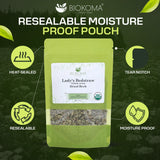 Biokoma Organic Lady's Bedstraw Dried Herb 50g 1.76oz Premium Galium Verum USDA Organic Herbal Tea Lymphatic Kidney Support Resealable Pouch No