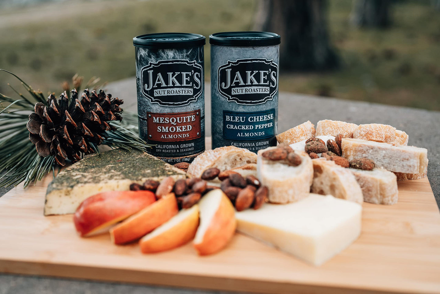 Jake's Nut Roasters - Bleu Cheese Cracked Pepper Almonds (2 Pack) Whole Dry Roasted Seasoned Flavored Almonds - High-Protein Snack with Blue Cheese