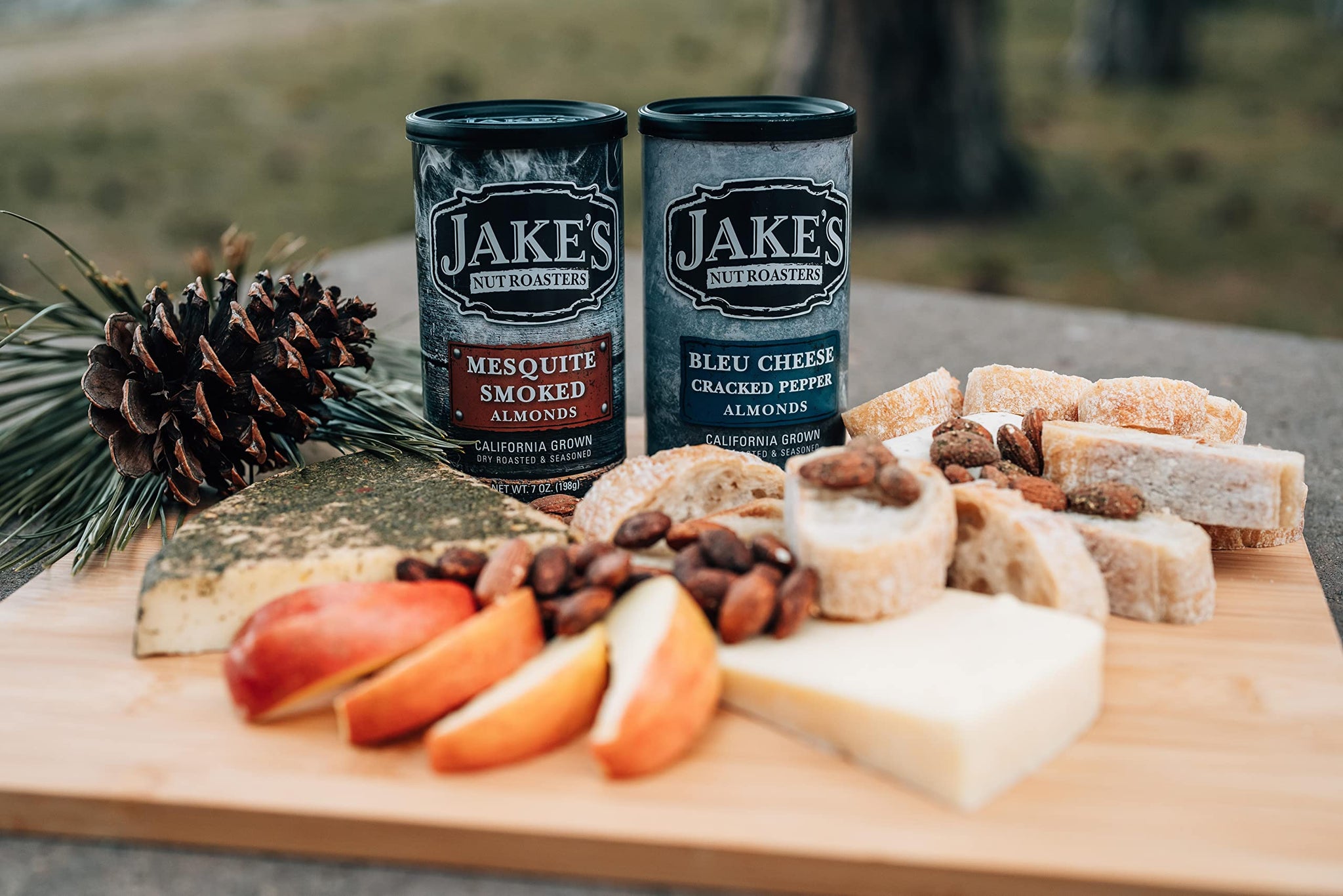 Jake's Nut Roasters - Bleu Cheese Cracked Pepper Almonds (2 Pack) Whole Dry Roasted Seasoned Flavored Almonds - High-Protein Snack with Blue Cheese