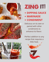 Zing Sambal Oelek Chili Garlic Hot Sauce - Spicy Ginger Garlic Sauce, 5 oz | All Natural, Vegan | Handcrafted Small Batch | For Cooking, Marinade