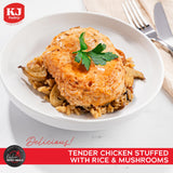 KJ Poultry Kosher Ready Meals - Stuffed Chicken Breast Rice, MRE Meat Meals Ready to Eat, Gluten Free, Halal, (1 Pack) Prepared Entree Fully Cooked