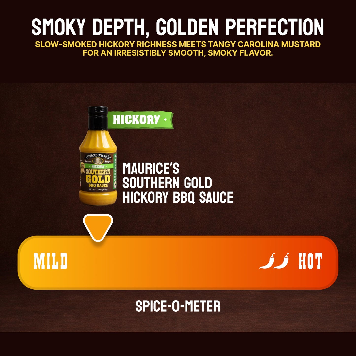 Maurice’s Southern Gold BBQ Sauce, Hickory - Smoke-Kissed Carolina Gold Barbecue Sauce - Authentic Southern Carolina Barbeque Dressing - Mustard Based